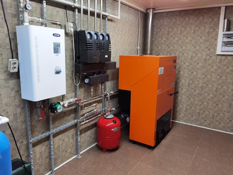 Установка котла. Монтаж отопительной системы и водоснабжение